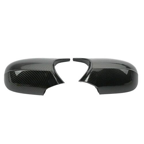 AtticZone Side Mirror Caps Covers Compatible with BMW E90 E91 2008-2011, E92 E93 E81 E82 E87 E88 LCI Door Rear View Mirror Cap Replacement for 328i 335i, Horn-style, Carbon Fiber Pattern