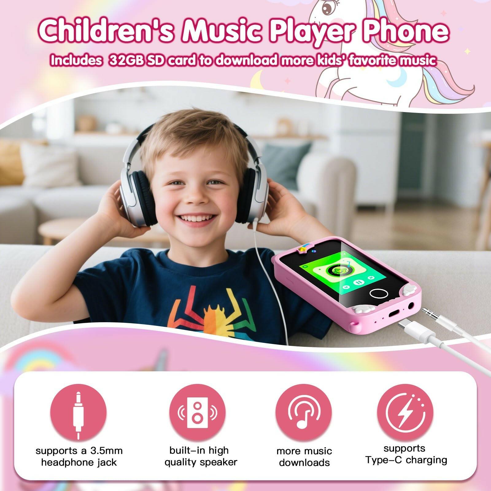 Kids Phone - Toddler Girl Toys for Age 3-10, Christmas Birthday Gifts for Girls,