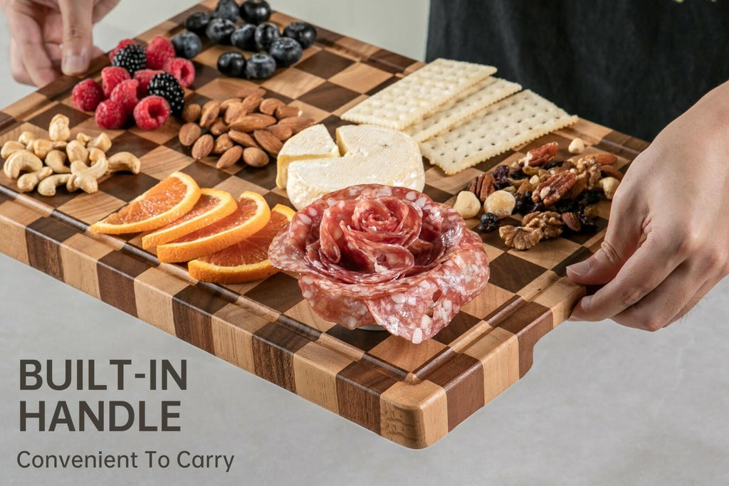 THETCHRY Cutting Boards for Kitchen, 17"X12"X0.8" Checkered Cutting Board