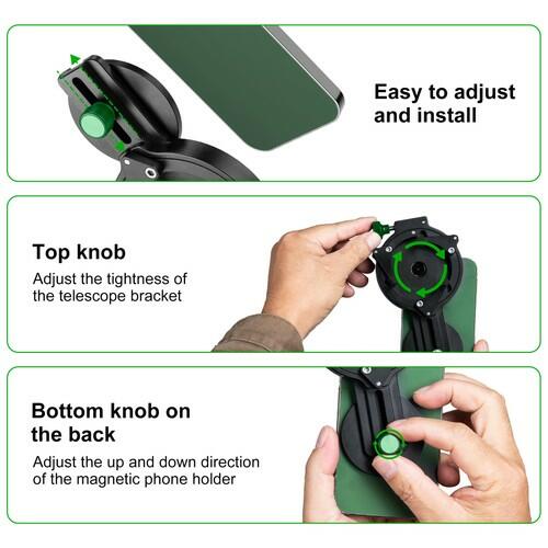 FANAUE Telescope Phone Adapter, Spotting Scope Smartphone Phone Mount for