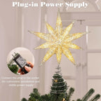 Lewondr Christmas Tree Topper Star, 13inch 10-Point Light Up Xmas Star Treetop