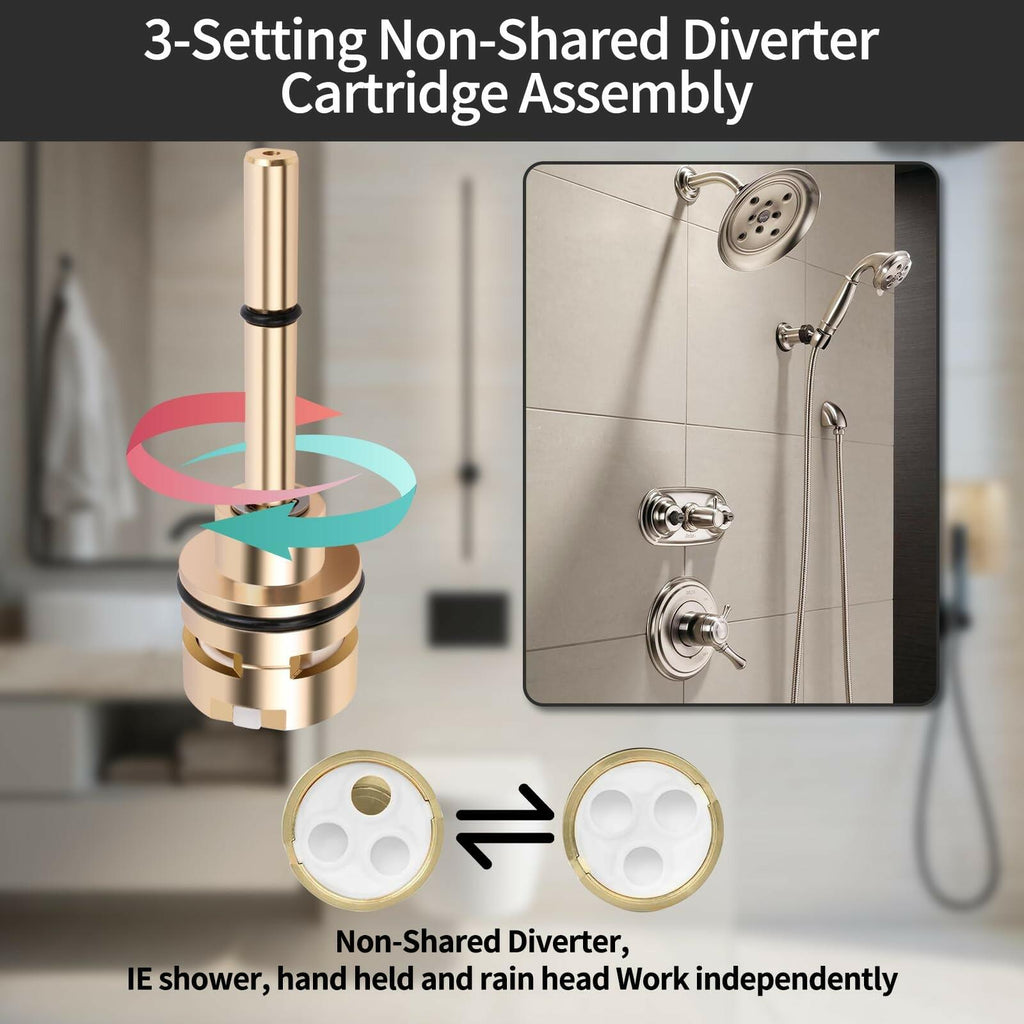 RP71718 3-Function Non-Shared Diverter Cartridge Compatible With RP71718