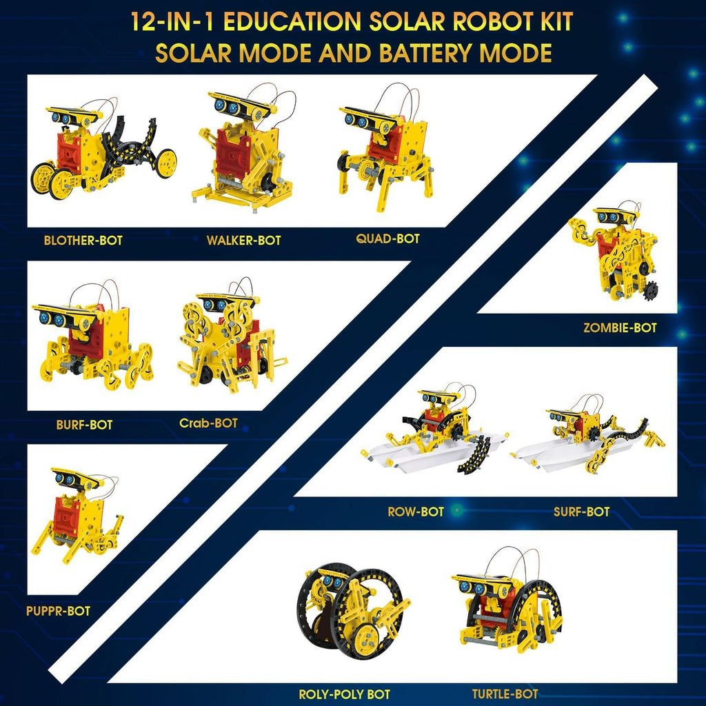Solar Robot Kit for Kids Age 8-12, STEM Building Toys,12-in-1 Build Your Own