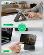 Fanseesy for MagSafe Wallet with Stand, 5 Card Holder, Slim Leather Magnetic