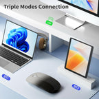 TENMOS M18 Bluetooth Mouse, USB C Rechargeable Wireless Mouse, Triple Mode (Dual