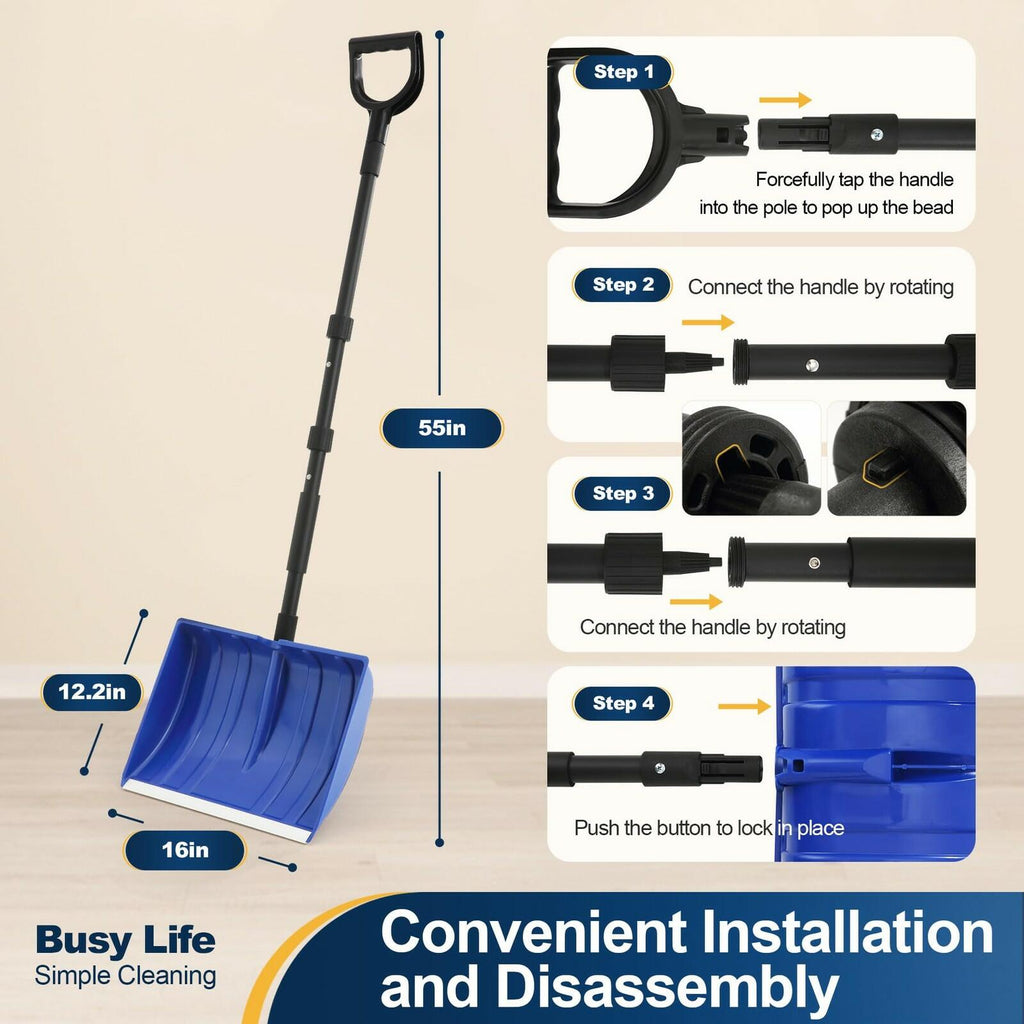 Yocada Snow Shovel for Driveway Home Garage Snow Removal 55 inch Long with