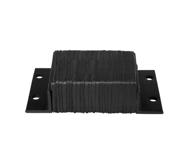 Rubber Dock Bumper Rectangular Laminated Horizontal Mount 4 Holes 14” In 6” 4”
