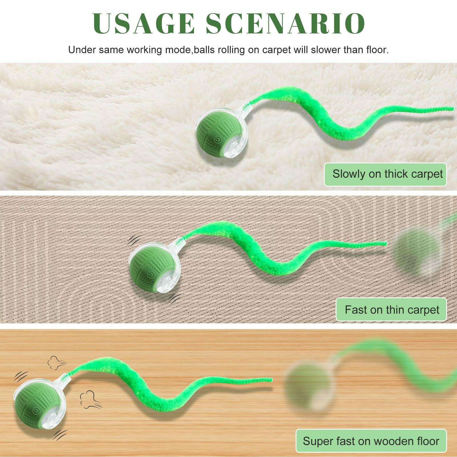 NVTED 2 PCS Interactive Cat Toys for Indoor Cats, Fast Rolling on Carpet Flash