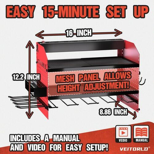 Power Tool Organizer with Charging Station, Heavy Duty Modular Wall Mount Rack