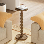 iFaveorr Small Side Table, Rubberwood‌ Drink Table for Small Spaces, Solid Wood
