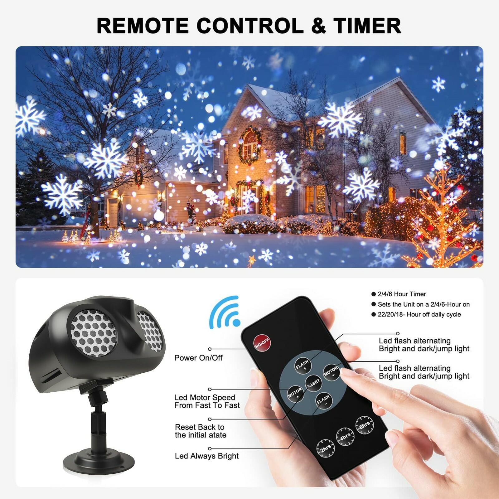 Christmas Projector Lights Outdoor, Dual Head Dynamic Snowflake Projector with