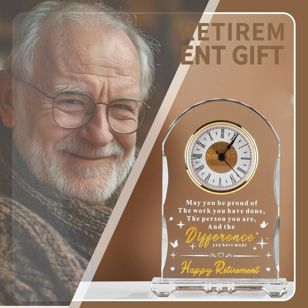 Ghtixsu 2026 Retirement Gifts for Women Men Crystal Clock, Going Away Gifts for
