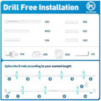 SUNALLY Tension Curtain Rod Room Divider 4-10FT No Drill Floor Ceiling White