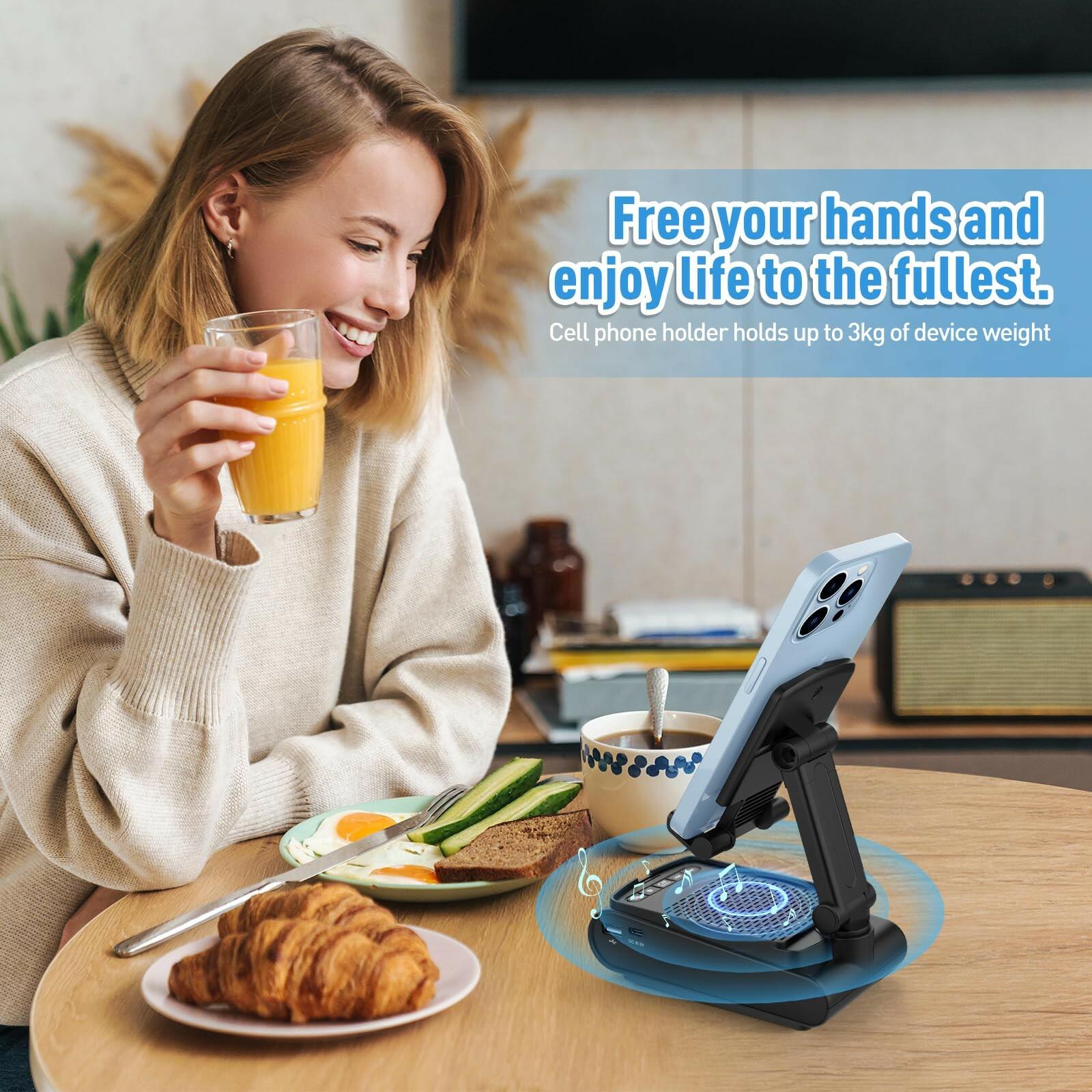 Birthday Gifts for Men Him, Cell Phone Stand with Wireless Bluetooth Speaker and