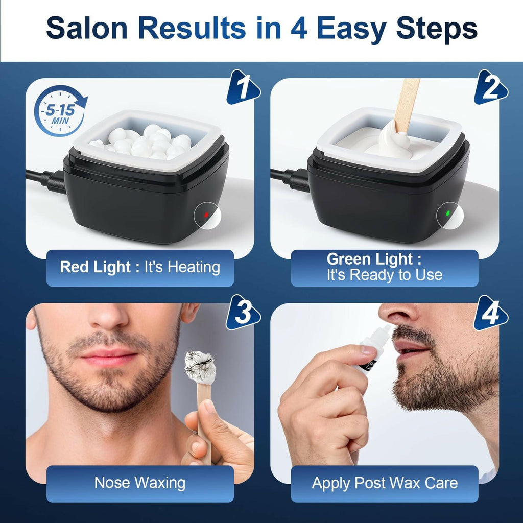 LIONVISON Men's Nose Wax Removal: Painless Hair Removal for Nose and Ears - with