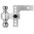2'' Receiver 6'' Drop Rise Adjustable Trailer Tow Hitch Dual Ball-W/Lock 18500lb