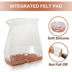 24 Pcs Chair Leg Floor Protectors for Hardwood Floors Silicone Covers Felt Pads