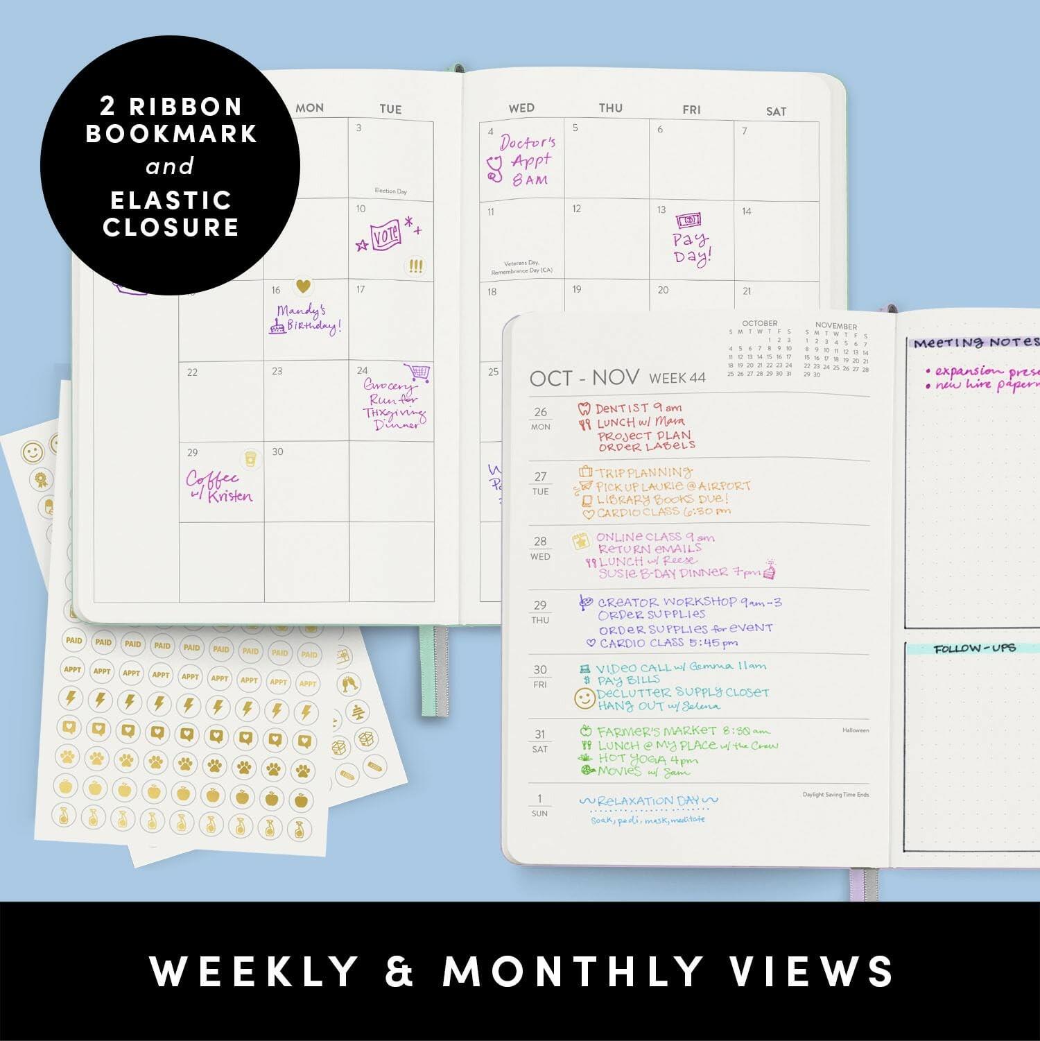 PAPERAGE 2026 Weekly & Monthly Planner, 12 Months (January 2026 - December