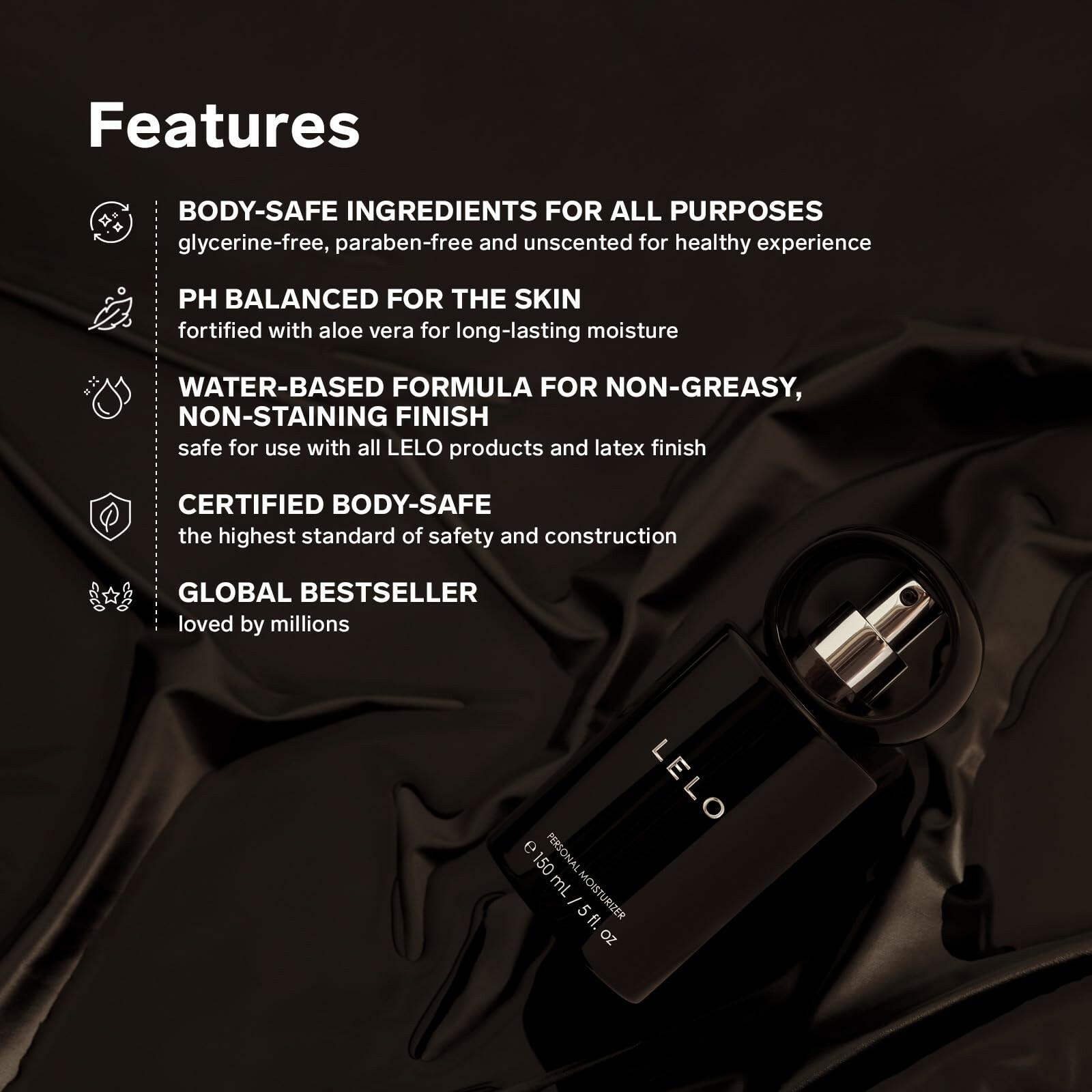 LELO Personal Moisturizer, Luxury Waterbased Lubricant for Women and Men with
