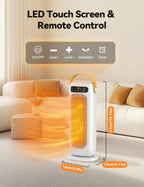 KQPZ Space Heater, 1500W PTC Ceramic Electric Heaters for Indoor Use with