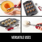 GORILLA GRIP BPA-Free 304 Stainless Steel Cookie Scoop, 2 TSP Scooper #100, Soft