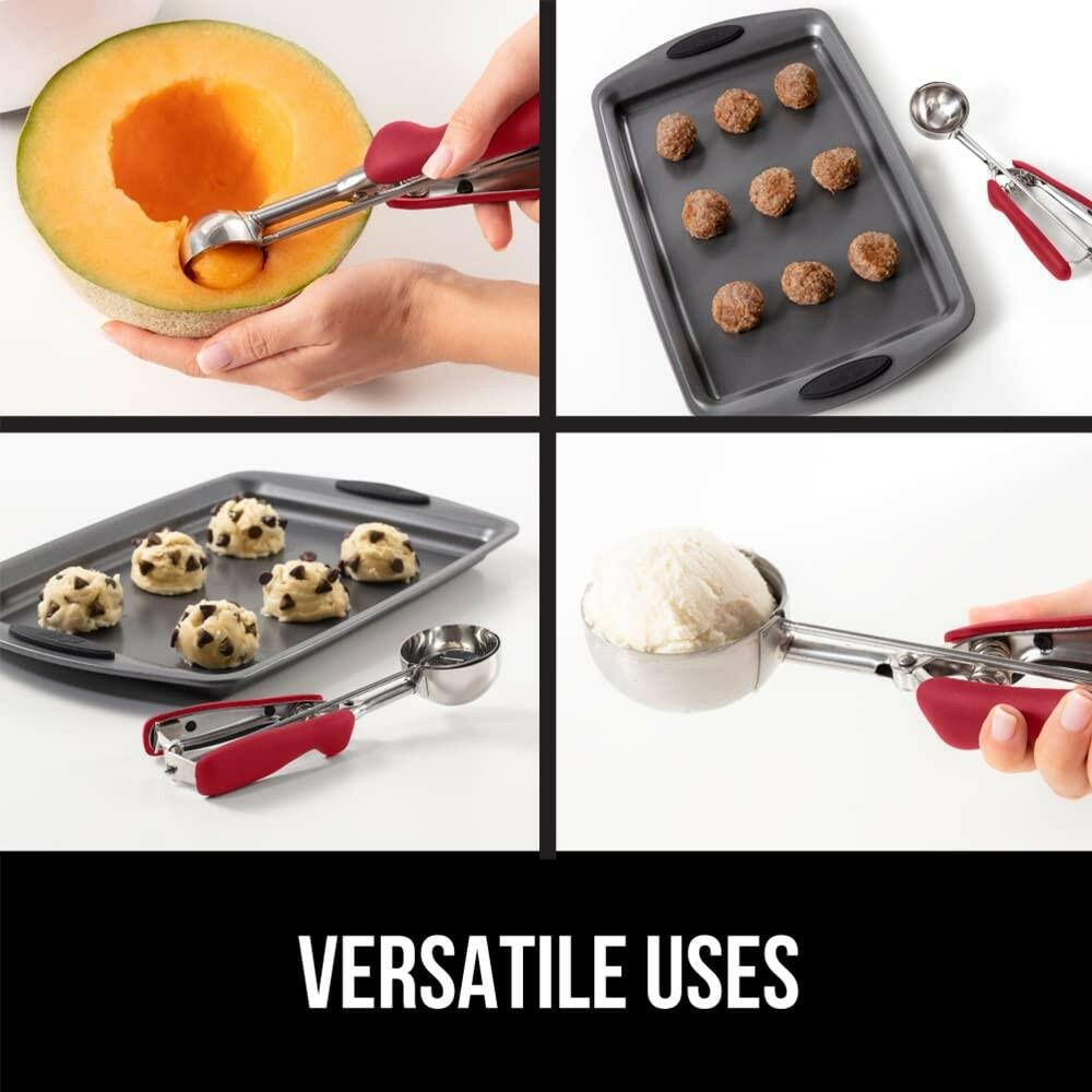 GORILLA GRIP BPA-Free 304 Stainless Steel Cookie Scoop, 2 TSP Scooper #100, Soft
