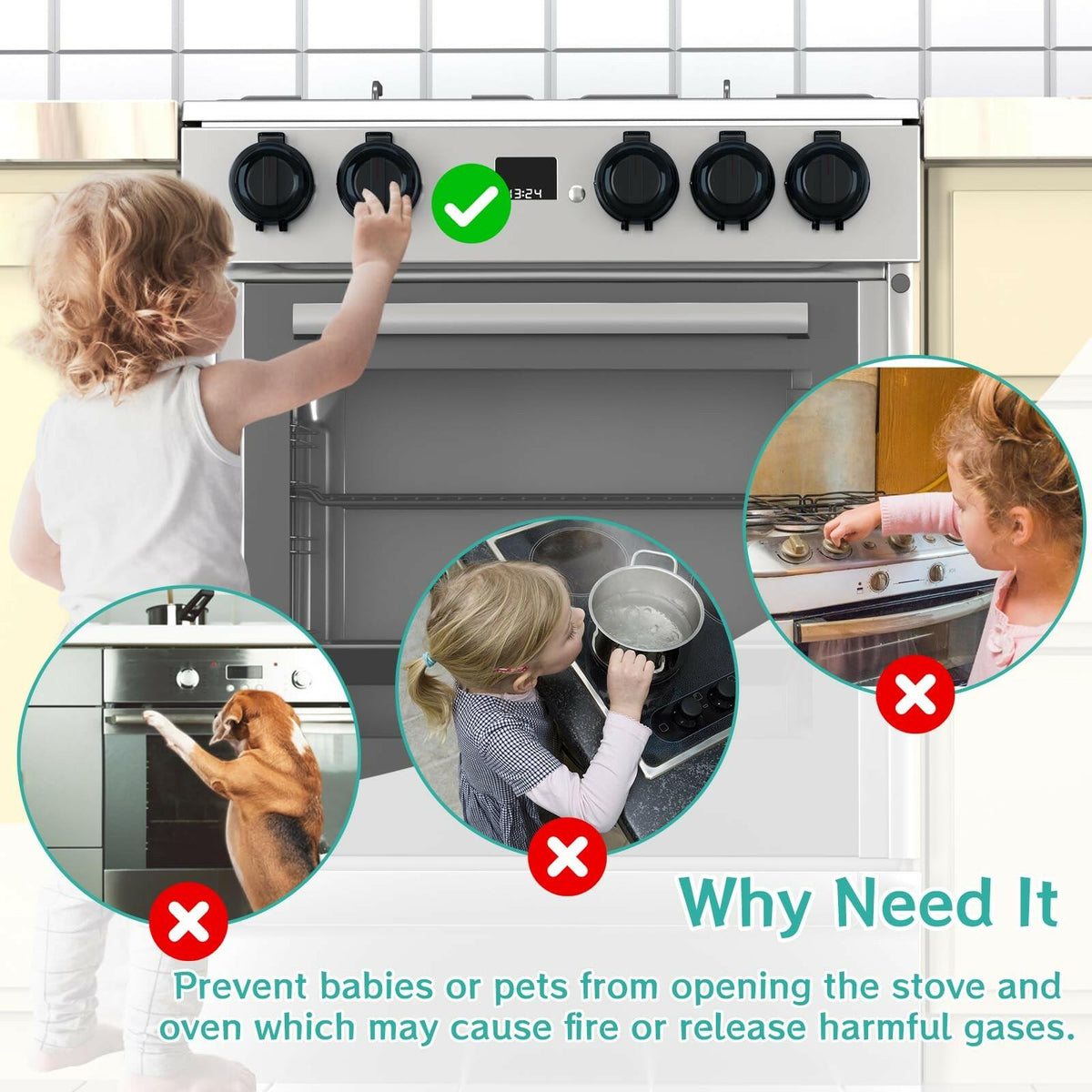 Stove Knob Covers for Child Safety AOSITE Upgraded Gas Knob Covers for Kids