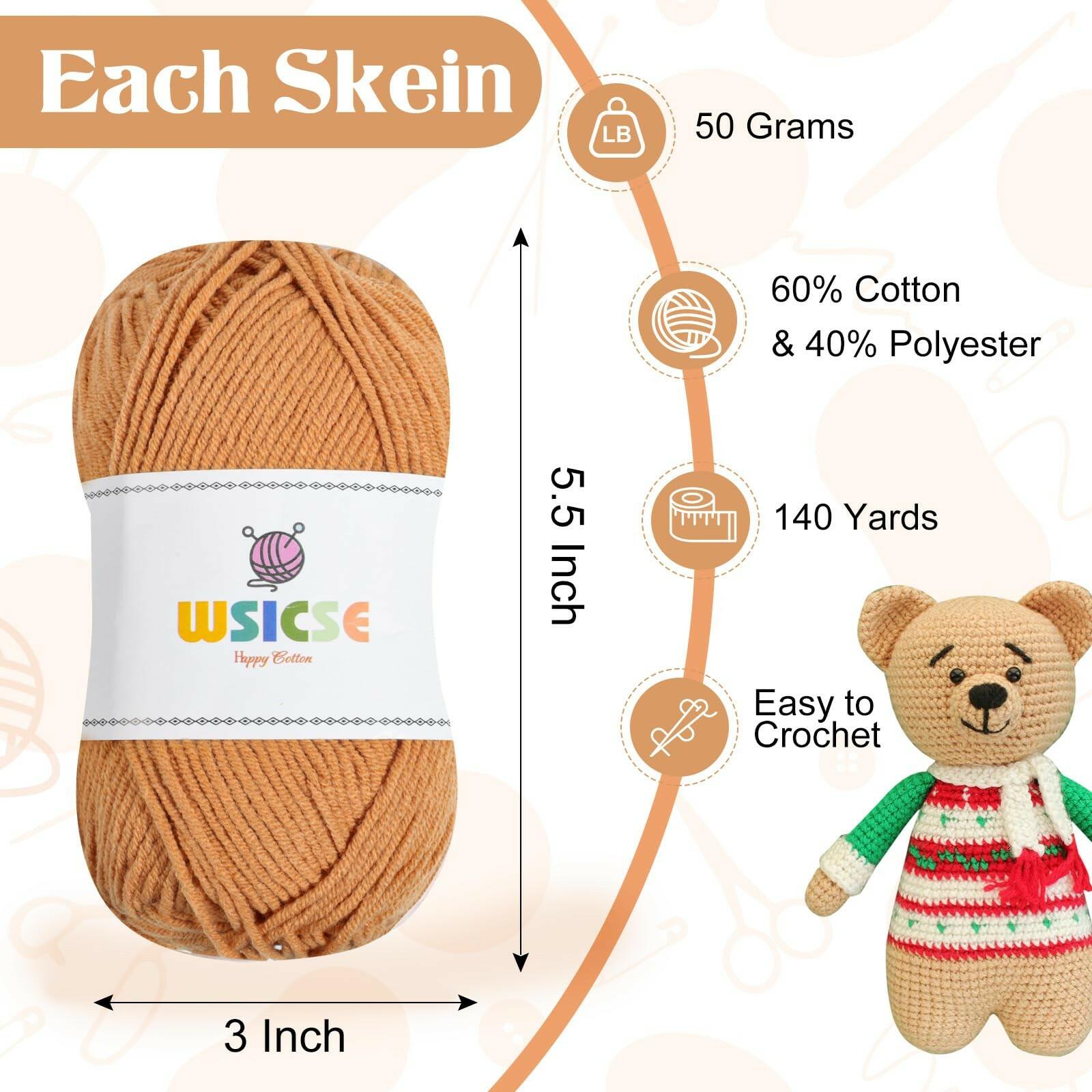 4 PCS Crochet Yarn, 560 Yard Soft Yarn for Crocheting Assorted Colors Fluffy