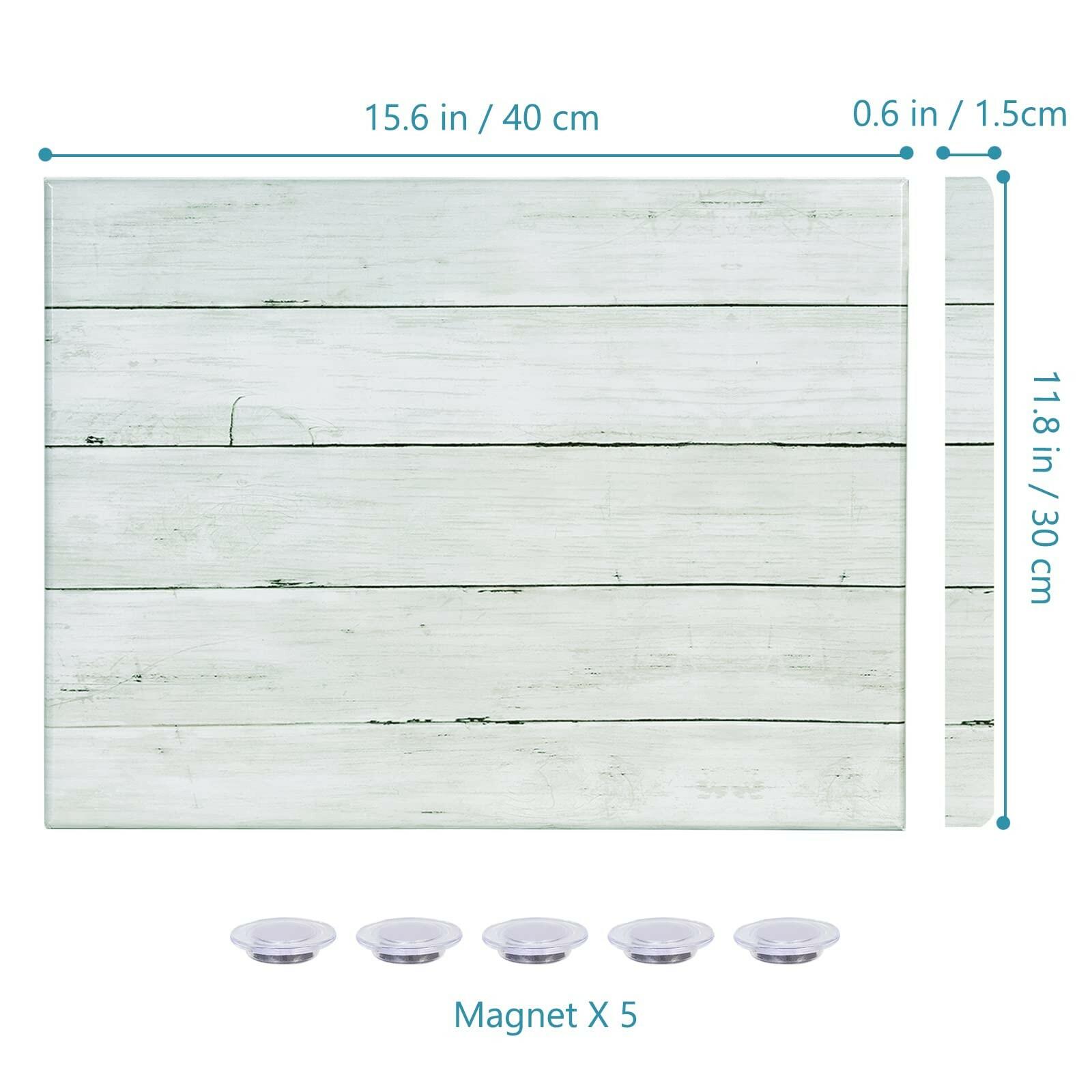 Aitakatta Wooden Planks Print Magnetic Surface Dry Erase Board, 12 x 16 inches