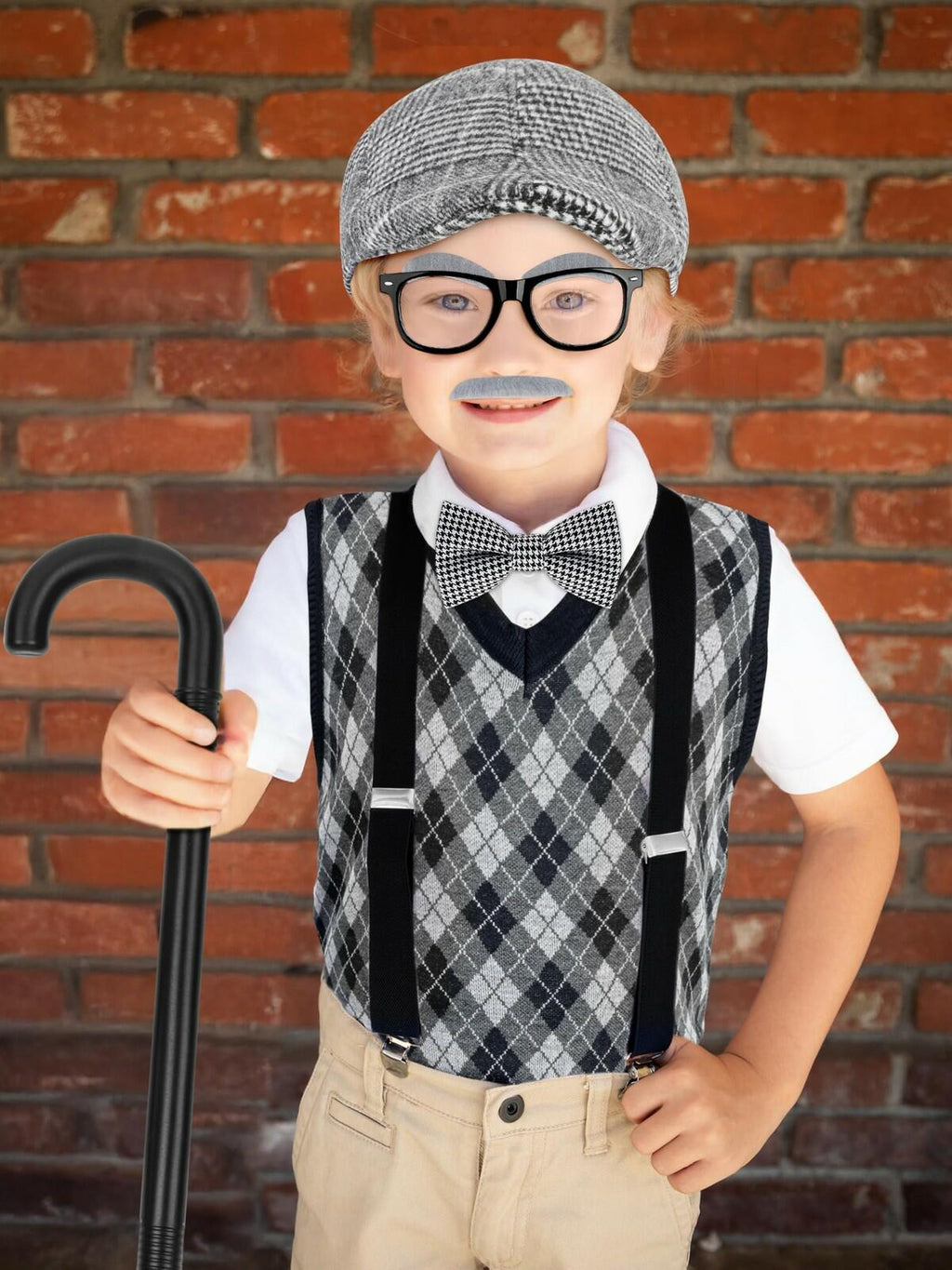 Luces 100th Days of School Costume, Boys Old Man Costume Vest Hat Accessories,