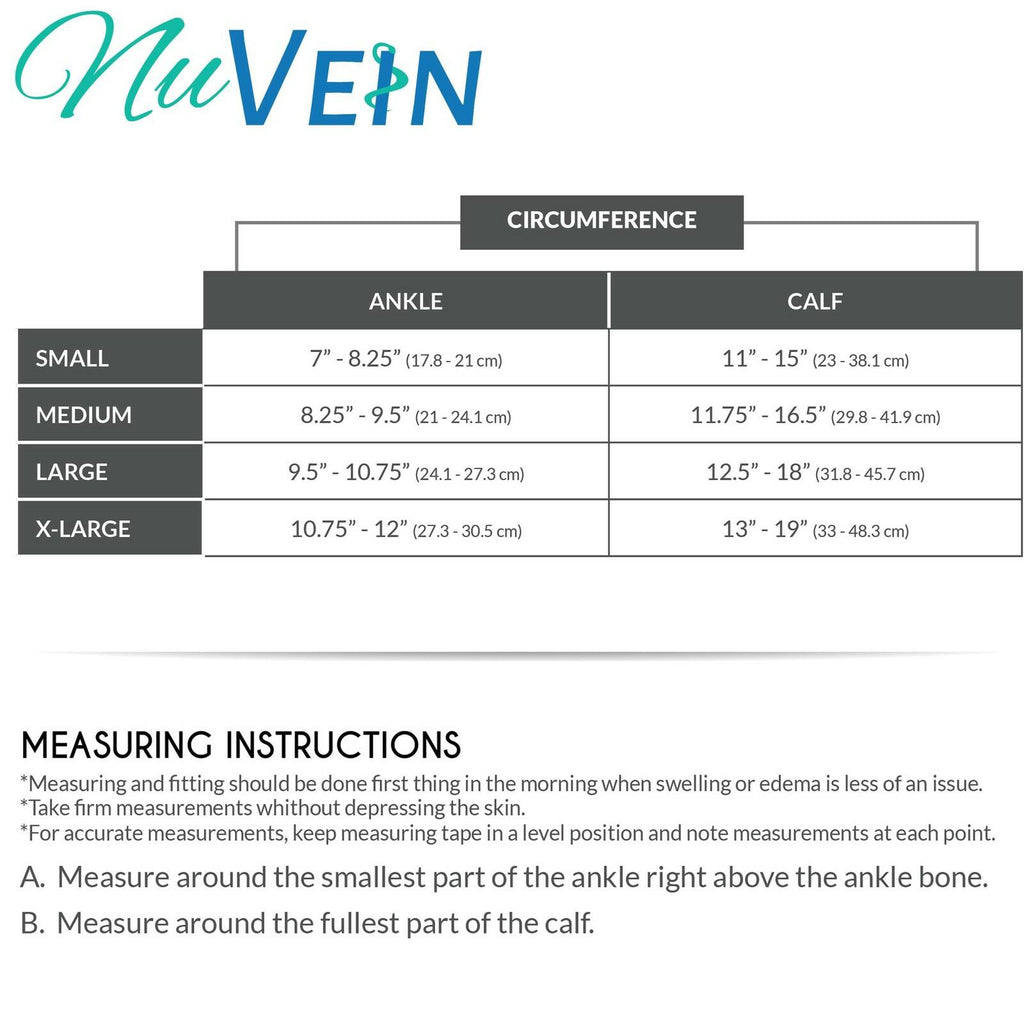 NuVein Sheer Compression Stockings, 15-20 mmHg Support, Women's Diamond Pattern