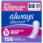 Always Discreet Incontinence Pads - 5 Drop Extra Heavy Long Pads - 156ct