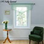 PearAge Beaded Sheer Valance Curtains for Living Room,Rod Pocket Farmhouse