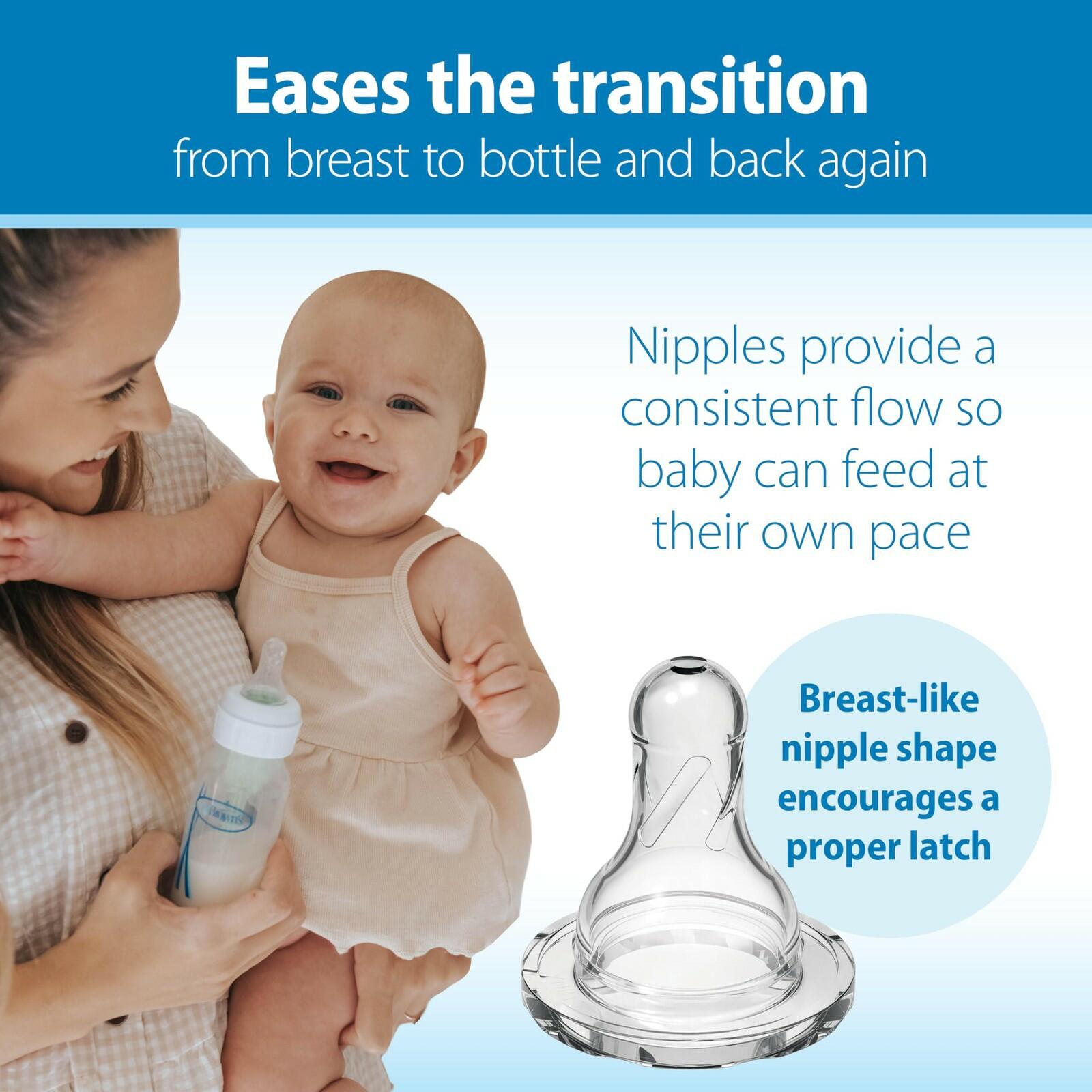4 Pack Dr. Brown's Natural Flow Anti-Colic Options+ Narrow Baby Bottle, 4 oz/120