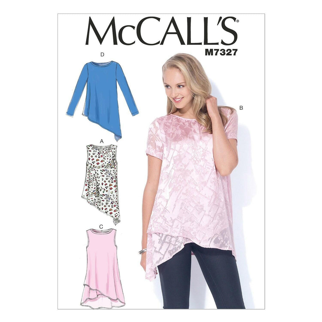 McCall's Patterns M7327 Misses' Shaped Hemline Tops, A5 (6-8-10-12-14)