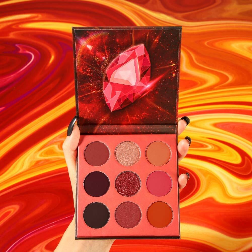 docolor Eyeshadow Palette 9Colors Red Eyeshadow Gemstone Shadow Palettes Highly