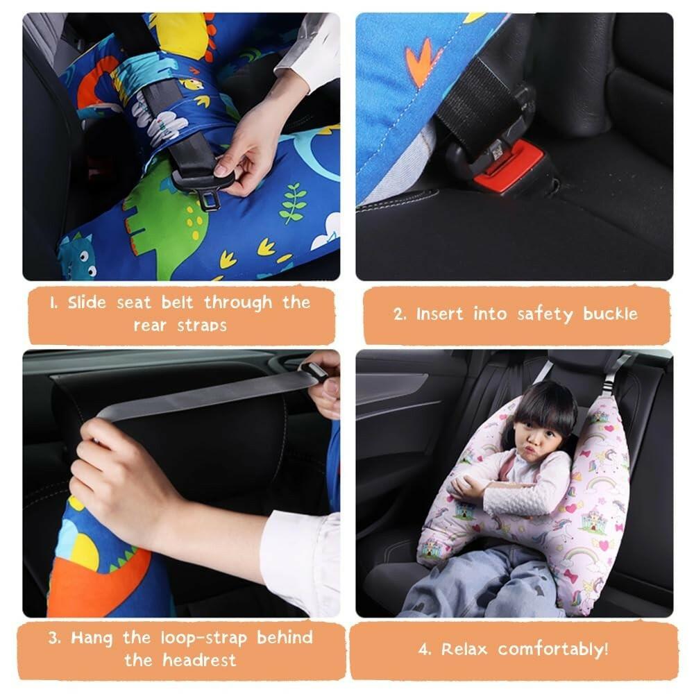 Unicorn Pink eaonitu Travel Pillow Car Cushion for Kids 6 Years Old+ Shoulder