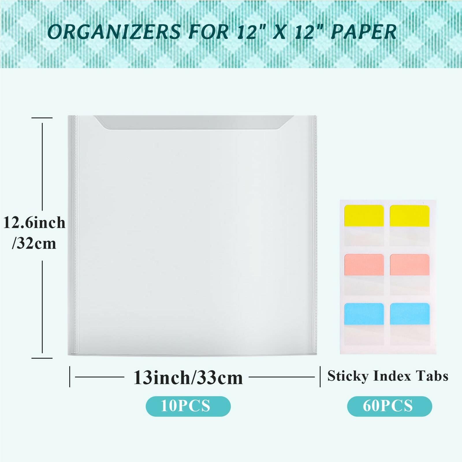 Caydo Scrapbook Paper Storage Organizer with 60 Sticky Index Tabs, 10 Pack