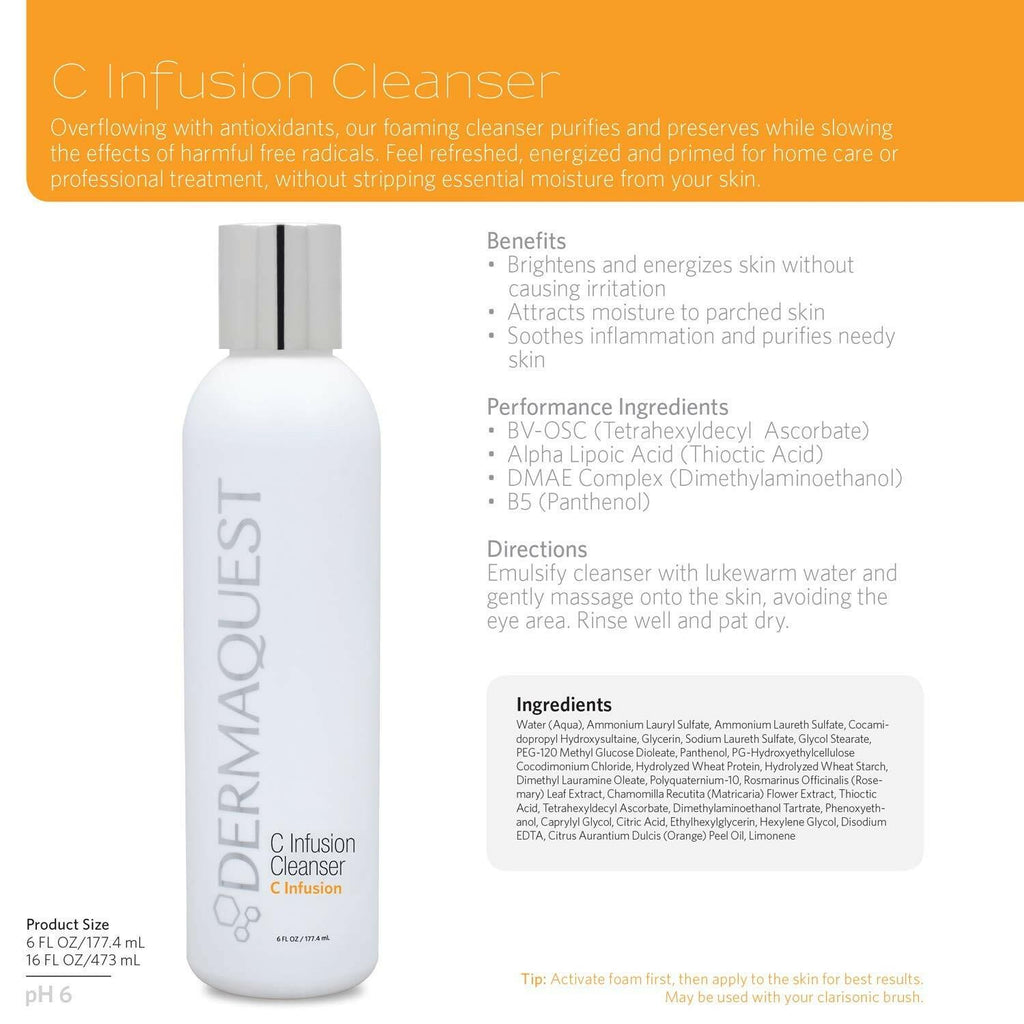 DermaQuest C Infusion Facial Cleanser - Vitamin C, Antioxidant, & Brightening