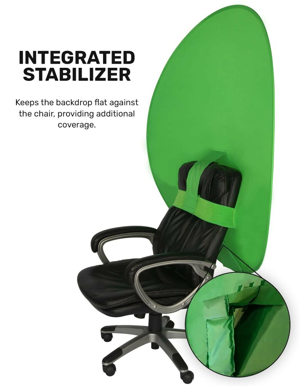 Webaround Big Shot 56" | Green | Portable Collapsible Webcam Backdrop | Attaches