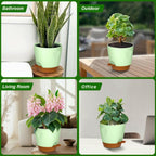 5-Pack Plant Pots with Drainage 7/6.5/6/5.5/5 Inch Self Watering Pots for Indoor