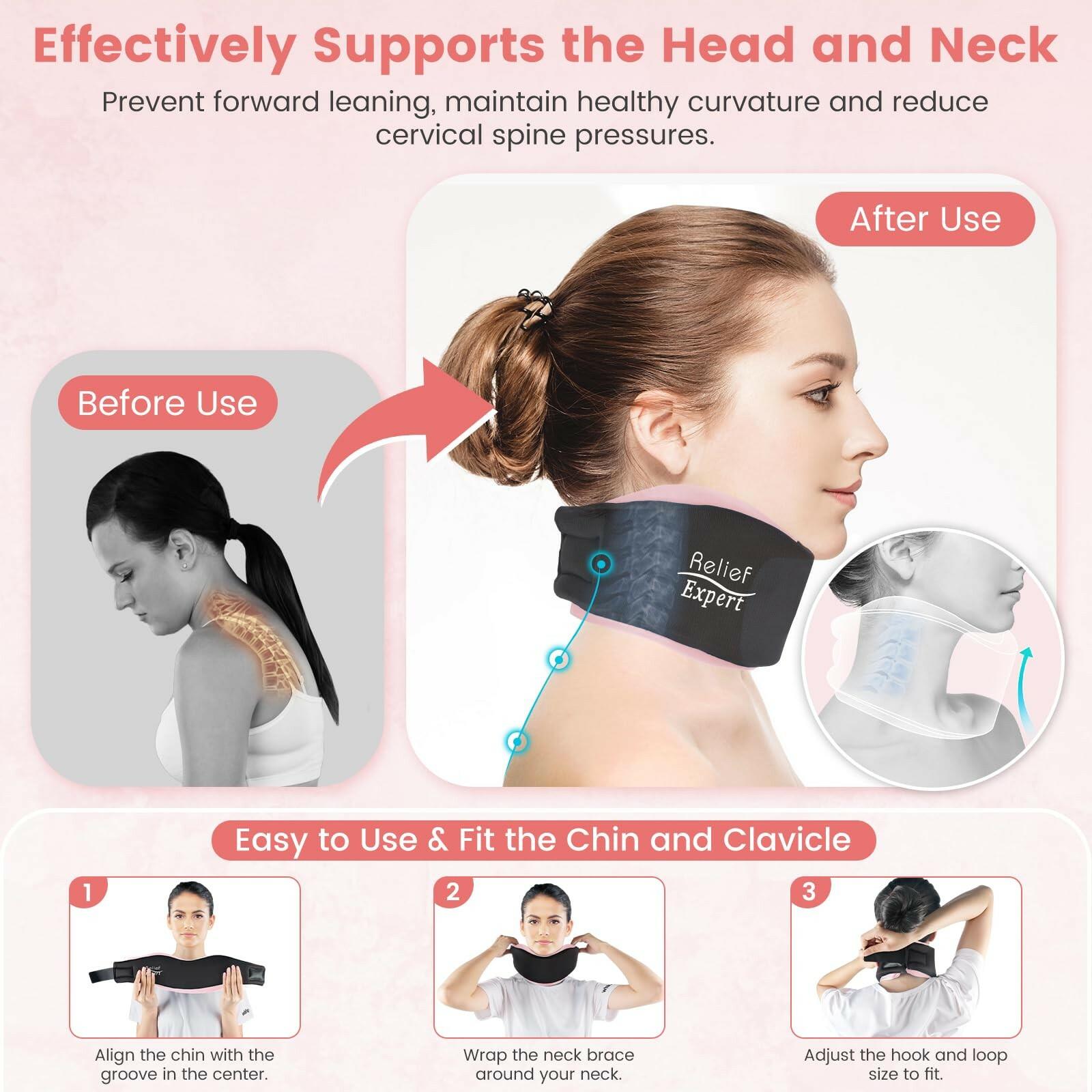 Soft Neck Brace with Hot and Cold Gel Pack – Adjustable Cervical Collar for Men