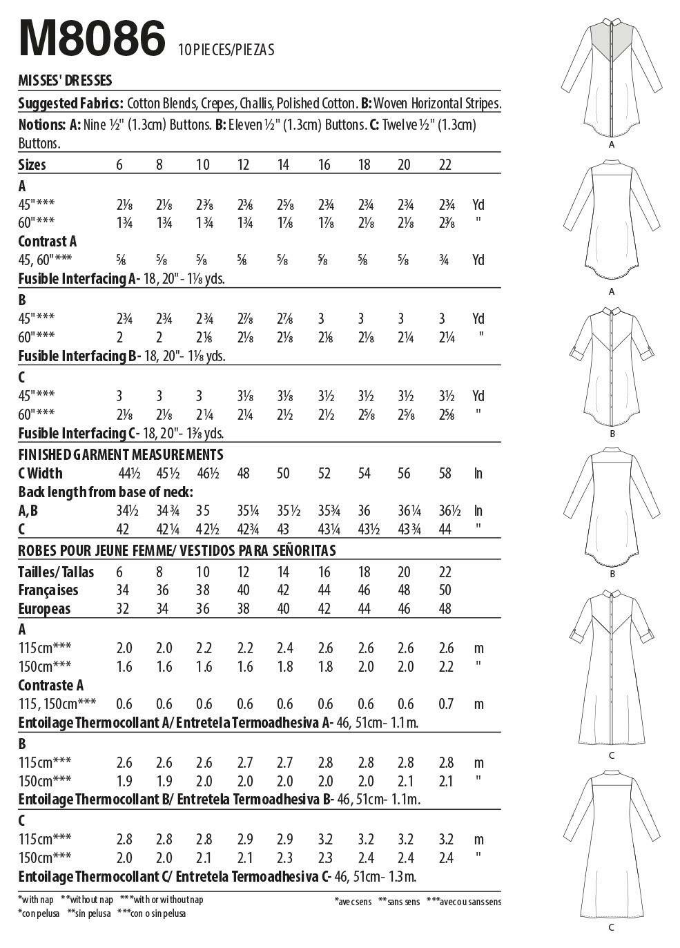 McCall Pattern 6-8-10-12 6-8-10-12-14