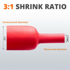 Wirefy | Heat Shrink Tubing - 1/2" inch - 3:1 Ratio - Adhesive Dual Wall
