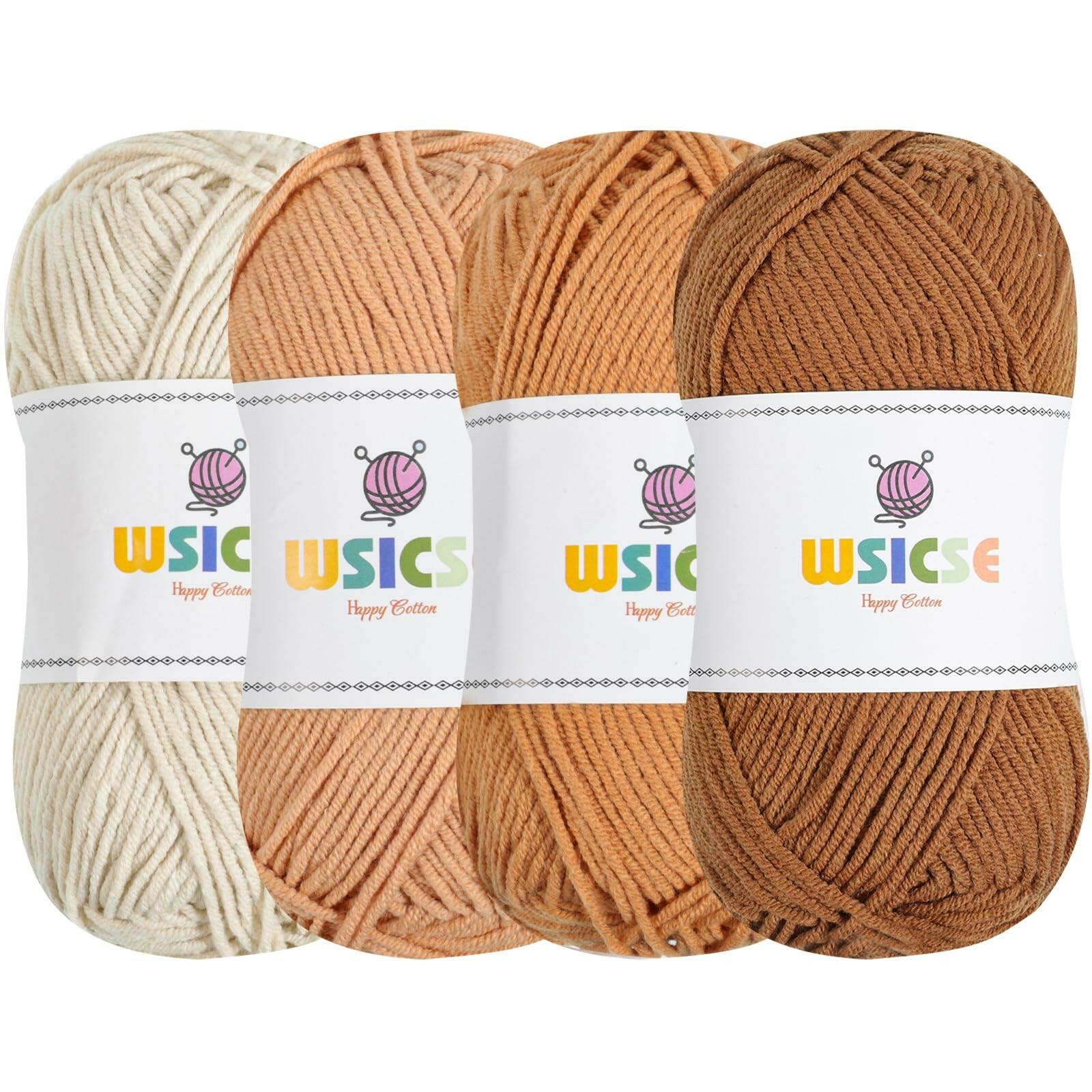 4 PCS Crochet Yarn, 560 Yard Soft Yarn for Crocheting Assorted Colors Fluffy