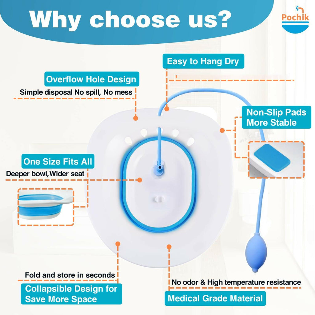 Pochik Sitz Bath for Toilet Seat Hemorrhoids and Postpartum Care, Yoni Steam