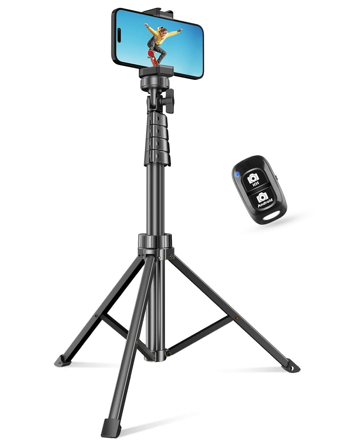 SENSYNE 62" Phone Tripod & Selfie Stick, Extendable Cell Phone Tripod Stand with