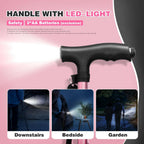 BigAlex Folding Walking Cane with LED Light,Pivoting Quad Base,Adjustable