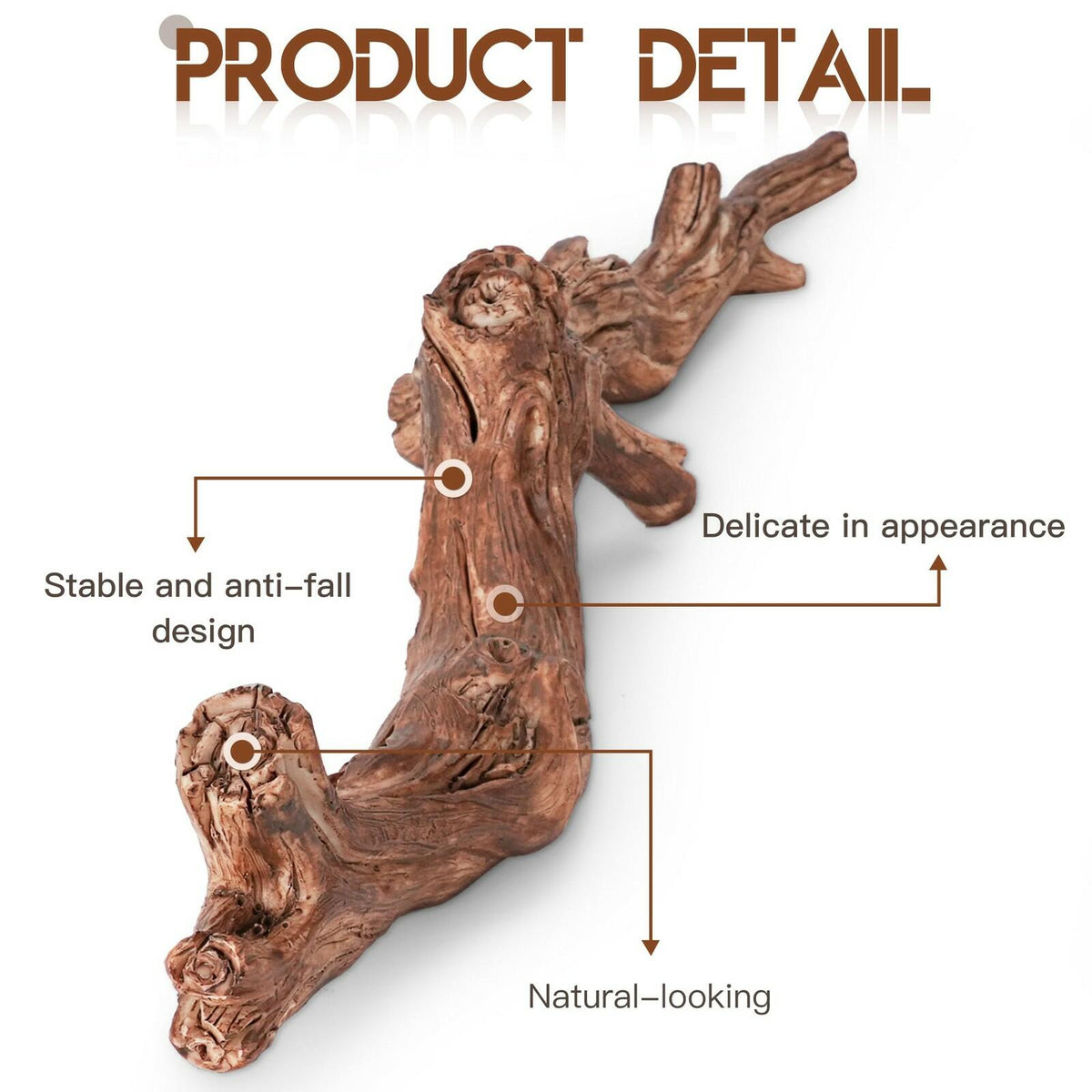 Eckpo Lifelike Resin Climbing Root Branch Decor for Reptile Terrarium, Reptile