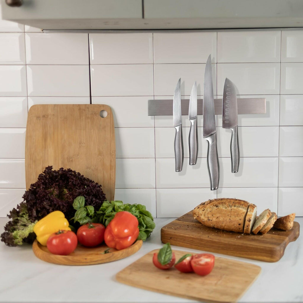 Hamletoff Premium Magnetic Knife Strip for Wall no Drilling – 12 Inch Stainless